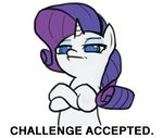  challenge_accepted crossed_arms english_text equine female feral friendship_is_magic fur hair horn looking_at_viewer mammal meme my_little_pony plain_background purple_hair rarity_(mlp) reaction_image solo text unicorn valcron white_background white_fur 