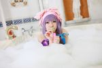  1girl asian bath cosplay female nude patchouli_knowledge photo purple_hair tenshi_myu touhou 
