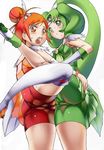 aabitan ass bad_id bad_pixiv_id bike_shorts blush cameltoe cure_march cure_sunny elbow_gloves error gloves green_eyes green_hair green_shorts green_skirt highres hino_akane_(smile_precure!) long_hair midorikawa_nao multiple_girls open_mouth orange_eyes precure red_eyes red_hair red_shorts shorts shorts_under_skirt skirt smile_precure! sweat thighhighs upskirt white_background 