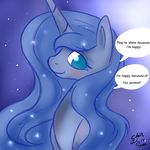  blue_hair blush english_text equine female feral friendship_is_magic hair horn horse looking_at_viewer mammal my_little_pony pony princess_luna_(mlp) royalty solo text unicorn winged_unicorn wings xcopyen002 