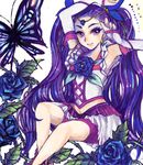  bike_shorts blue_flower blue_rose bug butterfly drawr flower insect leggings long_hair magical_girl milk_(yes!_precure_5) milky_rose mimino_kurumi precure purple_hair purple_shorts rose shorts shorts_under_skirt smile yes!_precure_5 yes!_precure_5_gogo! 