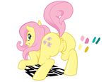  blue_eyes cutie_mark equine female feral fluttershy_(mlp) friendship_is_magic horse mammal my_little_pony pony purumelo pussy raised_tail solo 
