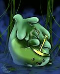  anus atryl cum goo green green_body slime slime_princess solo 