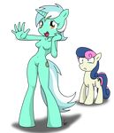 alpha_channel anthro anthrofied blue blue_fur bonbon_(mlp) breasts equine female feral friendship_is_magic fur horn horse lyra_(mlp) lyra_heartstrings_(mlp) mammal my_little_pony naturally_censored pony shocked theoretical-chaos unicorn yellow_eyes 