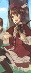  boots brown_eyes brown_hair copyright_request corset hat instrument long_sleeves pantyhose short_hair skirt solo violin weee_(raemz) 