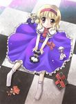  alice_margatroid blonde_hair book character_doll doll grimoire grimoire_of_alice hakurei_reimu kirisame_marisa looking_up patchouli_knowledge shanghai_doll socks solo touhou yuugiri 