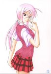  hasegawa_chisame lowres mahou_sensei_negima! mikagami_sou plaid plaid_skirt skirt solo 