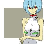  artist_request ayanami_rei bare_shoulders blue_hair bodysuit lowres neon_genesis_evangelion oekaki pale_skin plugsuit red_eyes short_hair solo white_bodysuit 