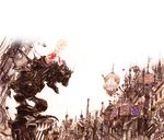  amano_yoshitaka city final_fantasy final_fantasy_vi highres magitek_armor mecha official_art scan solo tina_branford 