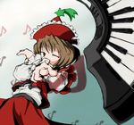  bad_id bad_pixiv_id brown_hair hat lyrica_prismriver one_eye_closed short_hair solo tama_home touhou 
