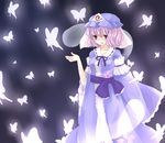  bangs bug butterfly hat insect saigyouji_yuyuko sakaki_chihiro solo touhou 