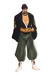  bead_necklace beads beard brown_hair facial_hair hakama japanese_clothes jewelry kusanagi_saishu male_focus mori_toshiaki necklace official_art prayer_beads solo standing the_king_of_fighters the_king_of_fighters_'94 