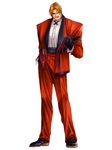  blonde_hair facial_hair gloves male_focus mori_toshiaki mustache official_art one-eyed rugal_bernstein snk solo standing the_king_of_fighters the_king_of_fighters_2000 