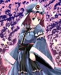  bad_id bad_pixiv_id bug butterfly fa_no_hito hat insect japanese_clothes kimono pink_hair ribbon saigyouji_yuyuko short_hair solo touhou tree 