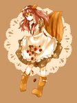  animal_ears bad_id bad_pixiv_id boots brown_eyes brown_hair dada_(dolce) dress long_hair original solo squirrel_ears squirrel_tail tail 