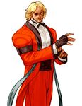  blonde_hair capcom_vs_snk capcom_vs_snk_2 facial_hair fingerless_gloves gloves male_focus mustache nishimura_kinu official_art one-eyed rugal_bernstein snk solo the_king_of_fighters 