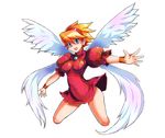  armband blonde_hair blue_eyes breath_of_fire breath_of_fire_iii cropped_legs fantasy hairband kara_(color) nina_(breath_of_fire_iii) short_hair solo white_wings wings 