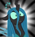  blue_hair changeling crown equine fangs female feral friendship_is_magic green_eyes hair horn horse mammal my_little_pony pony queen_chrysalis_(mlp) reaction_image shocked simple_background solo surprise ultimateultimate whitediamonds wings 