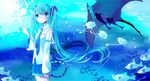  bad_id bad_pixiv_id bubble fish hatsune_miku highres jellyfish long_hair manta_ray remimim solo very_long_hair vocaloid 