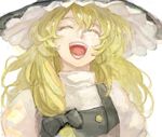  blonde_hair closed_eyes drawr hat ikam kirisame_marisa laughing solo touhou witch_hat 