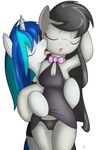  anthrofied bow_tie breasts camel_toe cleavage clothed clothing cutie_mark dress duo equine eyes_closed female friendship_is_magic horn horse lesbian licking mammal moan my_little_pony nipples octavia_(mlp) panties pony tg-0 tongue underwear unicorn vinyl_scratch_(mlp) 