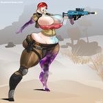  big_breasts borderlands breasts female human hyper jacques00 lilith not_furry ranged_weapon weapon 