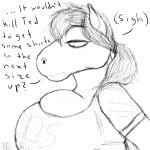  anthro big_breasts black_and_white breasts clothed clothing dialogue english_text equine female horse mammal monochrome savagelyrandom simple_background solo suzanne_winters text tight_clothing waiter 