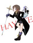  alternate_costume blue_eyes blue_hair brown_hair character_name hair_ornament hand_on_hip jason_(kaiten_kussaku_kikou) lyrical_nanoha mahou_shoujo_lyrical_nanoha_strikers minigirl multiple_girls reinforce_zwei schwertkreuz short_hair simple_background smile tailcoat white_background x_hair_ornament yagami_hayate 