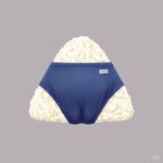  buruma cameltoe covered_clitoris ffyak food full_body grey_background name_tag no_humans onigiri original signature simple_background translated what 