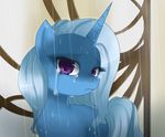 blue_hair clasherz cresento crying equine female feral friendship_is_magic hair horn horse looking_at_viewer mammal my_little_pony pony purple_eyes rain sad simple_background solo trixie_(mlp) two_tone_hair unicorn wet white_hair 