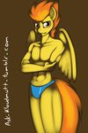  abs anthro anthrofied crossgender equine friendship_is_magic hair horse kloudmutt looking_at_viewer male mammal my_little_pony pegasus pegaus plain_background pony solo spitfire_(mlp) two_tone_hair wings wonderbolts_(mlp) 