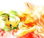  bad_id bad_pixiv_id bed_sheet blanket green_eyes green_hair huang_baoling looking_at_viewer lying naked_sheet nude on_side rduuroorn short_hair solo tiger_&amp;_bunny under_covers 