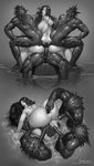  alieen_(character) anal anal_penetration arcturusx1 big_breasts big_butt breasts butt erection female forced greyscale huge_breasts human male mammal monochrome monster nipples nude penetration penis pussy rape sex straight triple_anal voluptuous 