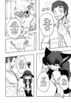  bed black_and_white breasts cat chest_puff chest_tuft comic dragon english_text feline felyne female fur hair hironosuke_(artist) human hybrid long_hair male mammal manga monochrome monster_hunter nargacuga text tuft video_games water 