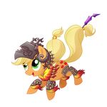  applejack_(mlp) armor blonde_hair crossover cutie_mark equine female feral final_fantasy freckles friendship_is_magic green_eyes hair horse madmax mammal my_little_pony plain_background pony smile solo transparent_background video_games 