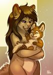  2010 avoid_posting cub embrace female mother nimrais nude plain_background yellow_eyes young 