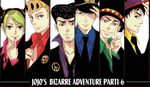  5boys bad_id bad_pixiv_id black_hair blonde_hair giorno_giovanna green_hair higashikata_jousuke jojo_no_kimyou_na_bouken jonathan_joestar joseph_joestar_(young) kuujou_jolyne kuujou_joutarou multicolored_hair multiple_boys pompadour two-tone_hair 