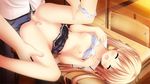  akizuki_tsukasa aqua blonde_hair blue_eyes breasts censored game_cg minami_rin 