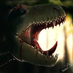  blood dinosaur nomax open_mouth portrait saliva scales scalie solo teeth tongue tyrannosaurus tyrannosaurus_rex wounded 