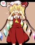  ascot blonde_hair broken_heart closed_eyes crying do_(4-rt) fang flandre_scarlet hat open_mouth solo touhou wings 