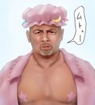  cosplay crossdressing facial_hair goatee hat looking_at_viewer male_focus manly mukyuu mutou_keiji_(wrestler) open_clothes open_shirt pasties patchouli_knowledge patchouli_knowledge_(cosplay) portrait serious shirt solo star_pasties touhou waribashi-p what 
