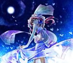  dancer dancing full_moon hair_ornament long_hair magi_the_labyrinth_of_magic midriff moon morgiana red_eyes red_hair shuri_(84k) smile solo 