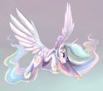  best_pony blitzpony cutie_mark equine female feral friendship_is_magic hair horn horse mammal multi-colored_hair my_little_pony plain_background pony princess princess_celestia_(mlp) purple_eyes royalty shoes smile solo winged_unicorn wings 