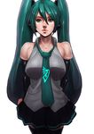  bad_id bad_pixiv_id detached_sleeves green_eyes green_hair gyoutaku hatsune_miku long_hair simple_background solo thighhighs twintails vocaloid 