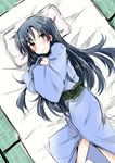  blush chata_maru_(irori_sabou) idolmaster idolmaster_(classic) kisaragi_chihaya long_hair lying solo very_long_hair 