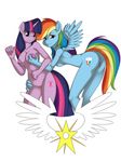  anthrofied breasts cutie_mark equine female friendship_is_magic grope hair hi_res horn horse kloudmutt lesbian looking_at_viewer mammal multi-colored_hair my_little_pony nude pegasus plain_background pony pussy rainbow_dash_(mlp) rainbow_hair twilight_sparkle_(mlp) unicorn white_background wings 