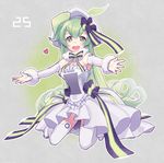  abe_(f!mixture) bad_id bad_pixiv_id detached_sleeves dress green_eyes green_hair hat long_hair macloid macne_nana outstretched_arms solo thighhighs very_long_hair 