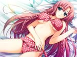  akatsuki_no_goei bed bikini blush game_cg long_hair nikaidoh_aya red_hair swimsuit tomose_shunsaku underboob 
