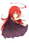  bare_shoulders cape highres long_hair masashou_(sinsyo23) red_eyes red_hair shakugan_no_shana shana 