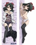  babydoll black_hair bow bow_panties dakimakura hair_bow hair_ribbon kiyoura_setsuna lingerie lying on_back on_side open_clothes open_shirt panties red_eyes resized ribbon school_days school_uniform shirt thighhighs topless underwear upscaled 